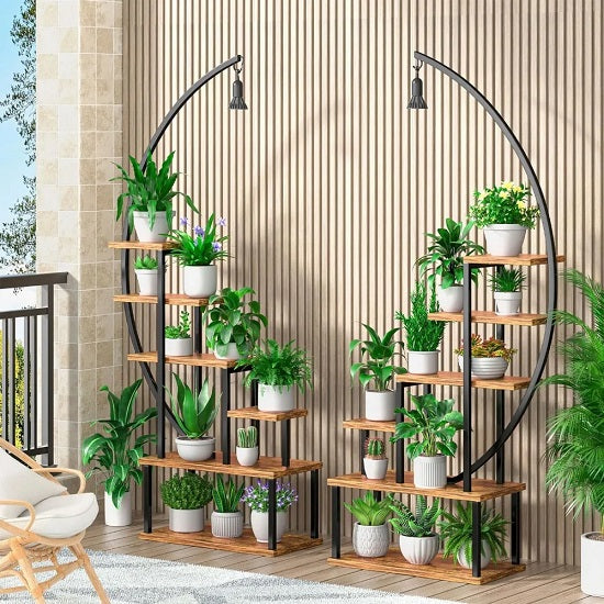 Half-Moon Shape 6 Tiered  Rack Stand for Indoor and Outdoor