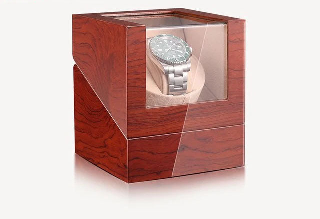 ALDO Apparel & Accessories / Jewelry / Watch Accessories / Watch Winders / 130mm x 130mm x 150mm/5.12" x 5.12" x 12.6' Itches / Brown / Wood Automatic Watch Winder British Design Handmade Battery or DC/AC Operated