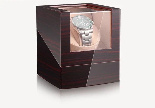 ALDO Apparel & Accessories / Jewelry / Watch Accessories / Watch Winders / 130mm x 130mm x 150mm/5.12" x 5.12" x 12.6' Itches / Rosewood / Wood Automatic Watch Winder British Design Handmade Battery or DC/AC Operated