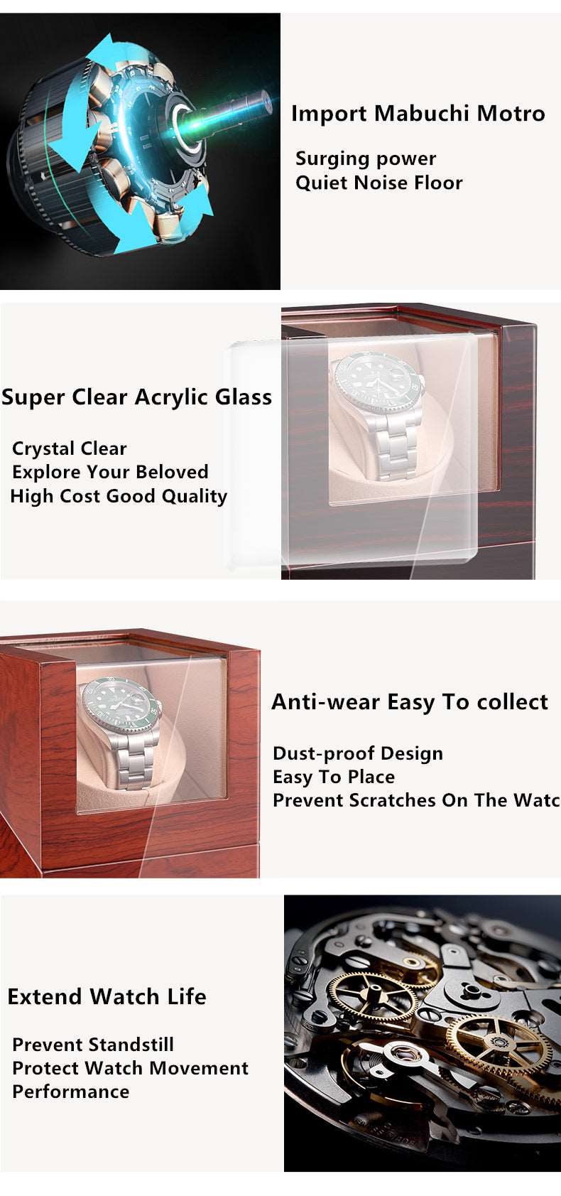 ALDO Apparel & Accessories / Jewelry / Watch Accessories / Watch Winders / Automatic Watch Winder British Design Handmade Battery or DC/AC Operated