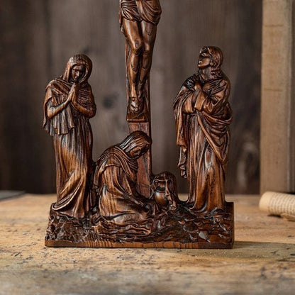 ALDO Artwork> Sculptures & Statues Crucifix  INRI Christian Catholic Jesus Crucifixion Scene