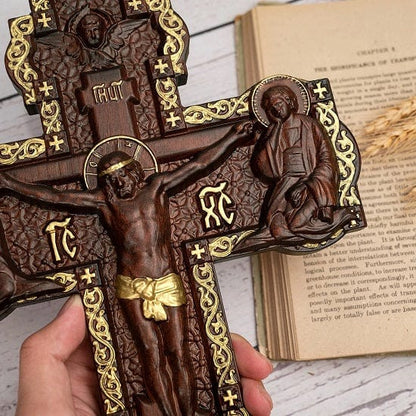 ALDO Artwork> Sculptures & Statues Crucifix  INRI Christian Catholic Jesus Crucifixion Scene Wood Hand Carved Statue (Copy)