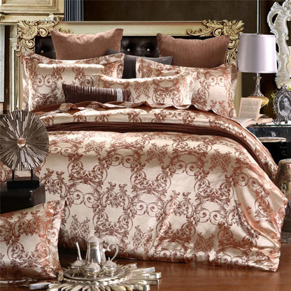 ALDO Bedding >Comforters & Sets Luxury Coffee Palace Quilt Duvet Bedding Set with Pillowcases