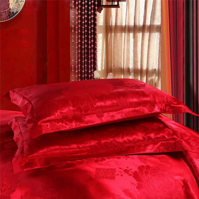 ALDO Bedding >Comforters & Sets Luxury Red Palace Quilt Duvet Bedding Set & Pillowcases