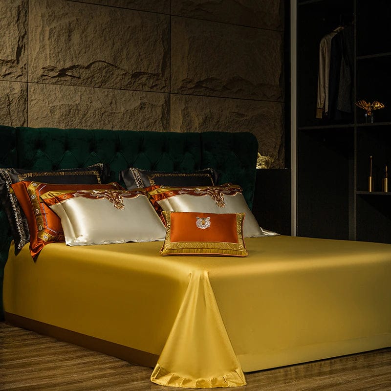 ALDO Bedding >Comforters & Sets Sultan's Finest Royal Gold Style Luxury Duvet Set Egyptian Cotton With Golden Embroidery