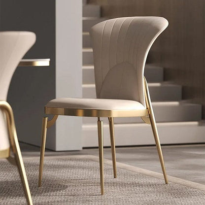 ALDO Chairs Premium Laxury Italian Modern Gold Metal Dining Chairs with Faux Leather By Sillas De Comedor