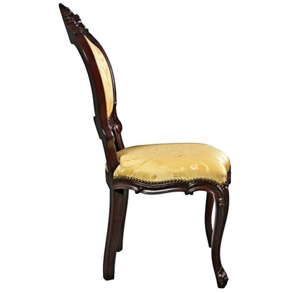 ALDO Chairs Shield Back Hand Carved Solid Mahogany Dining Accent Chairs