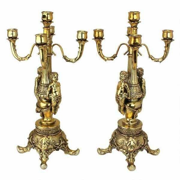 ALDO Clocks Grand Chateau Chambord Clock and Candelabra Ensemble Set