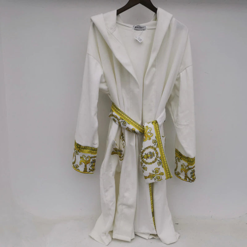 ALDO Clothing > Sleepwear & Loungewear > Robes Luxury Velvet Robe With Hood and Gold Embroidery One Size Fits All