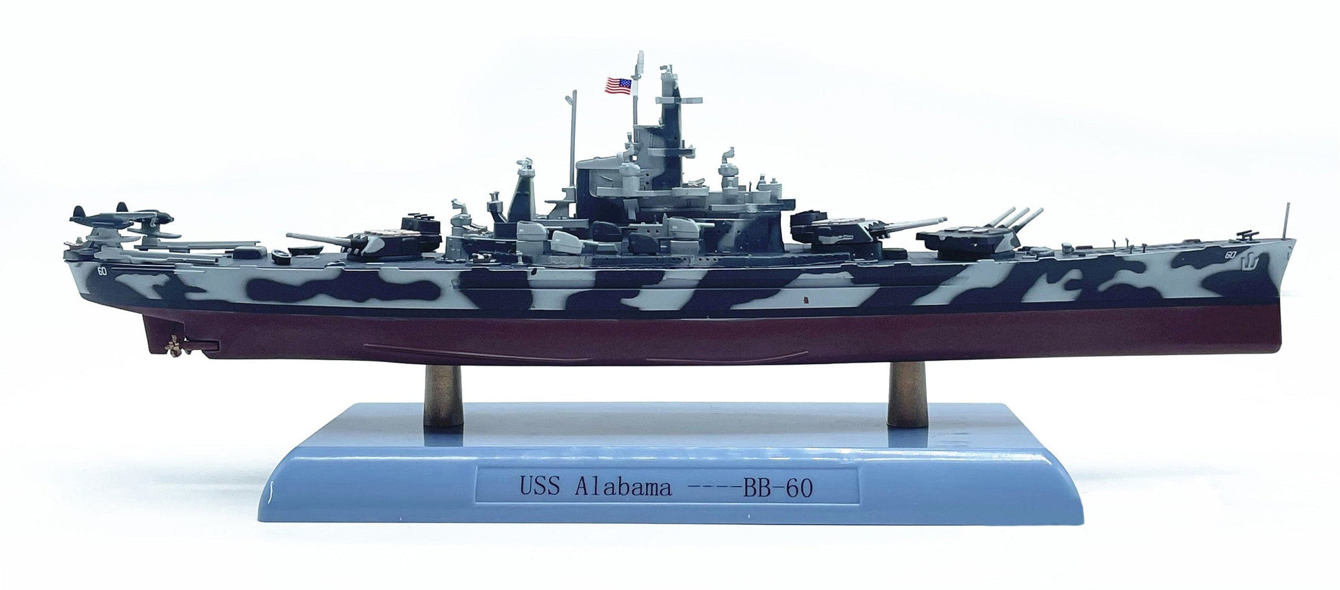 ALDO Creative Arts Collectibles Scale Model 9" long and  2" wide / NEW / Diecast metal and plastic US Navy Alabama Battleship BB-60 Desk Display WWII Ship Model Assembled