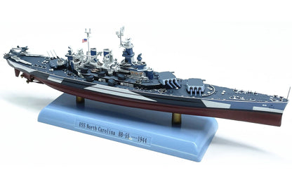 ALDO Creative Arts Collectibles Scale Model 9" long and  2" wide / NEW / Diecast metal and plastic US Navy Battleship USS North Carolina Desk Display WWII Ship Model Assembled