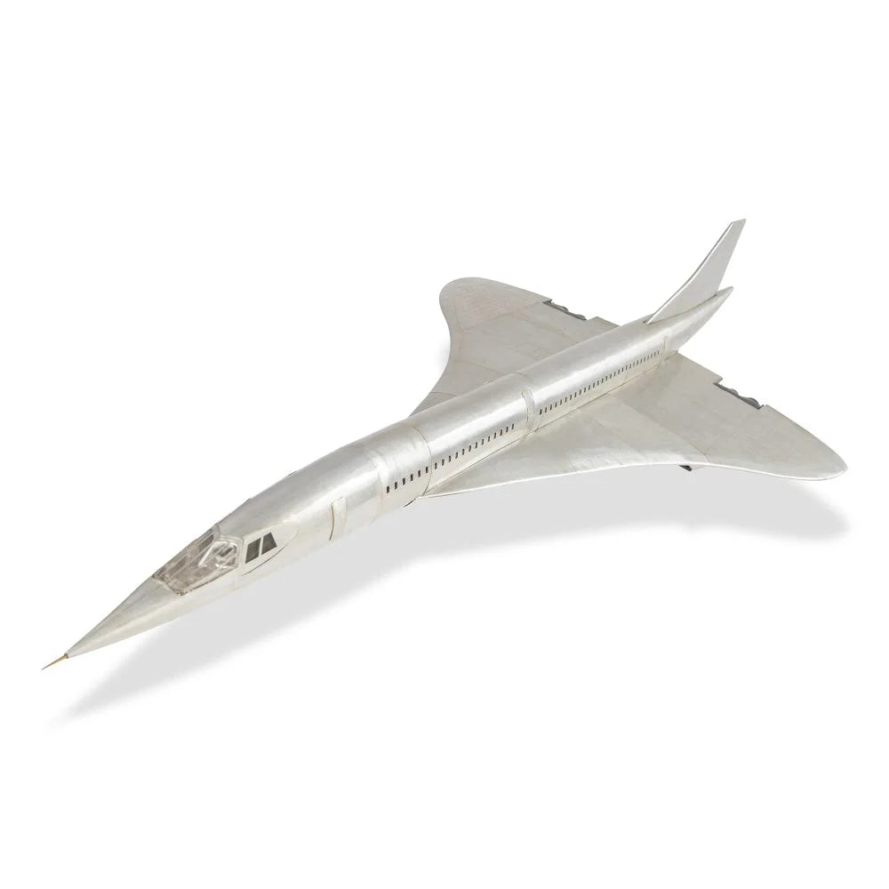 ALDO Creative Arts Collectibles Scale Model Airplane Concorde Supersonic Plane Deck Top Aluminum Model