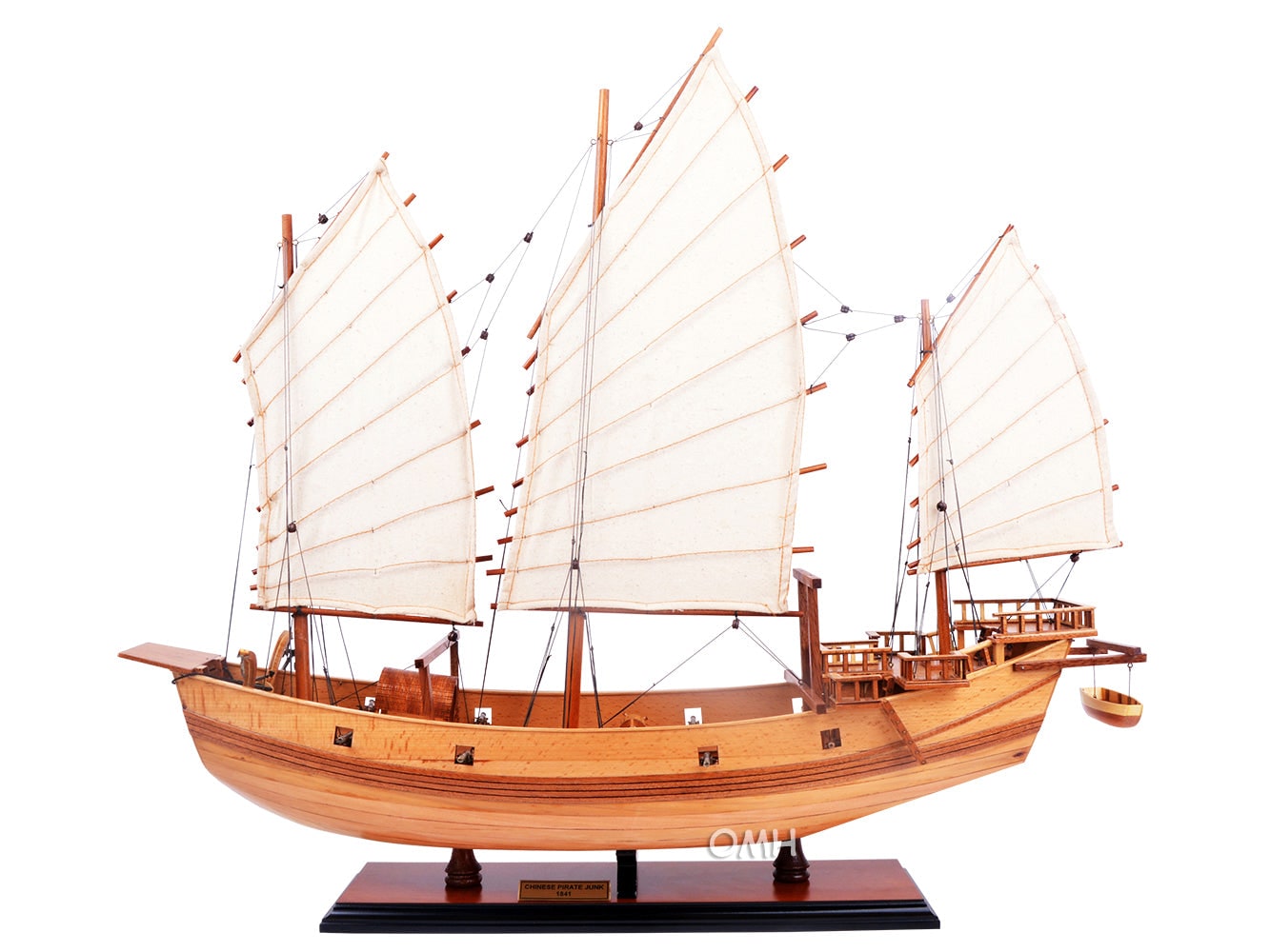 ALDO Creative Arts Collectibles Scale Model Chinese Junk Sailboat Natural Finish Boat Medium Model Assembled