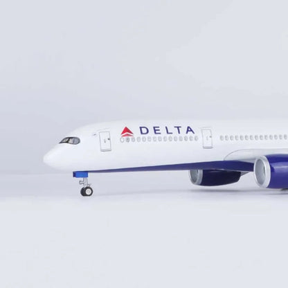 ALDO Creative Arts Collectibles Scale Model Delta Airlines Airbus  350 A350  Model Aircraft With Landing Gears and LED Lights