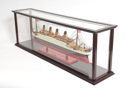 ALDO Creative Arts Collectibles Scale Model Display Case Cabinet Medium Wood with Plexiglas Panels For Cruise Ships Yachts and Boats