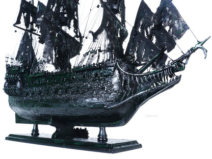 ALDO Creative Arts Collectibles Scale Model Flying Dutchman Black Pirate Ship Exclusive Edition Medium Sailboat Wood Model Assembled