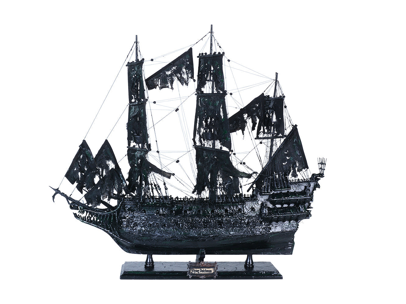 ALDO Creative Arts Collectibles Scale Model Flying Dutchman Black Pirate Ship Exclusive Edition Medium Sailboat Wood Model Assembled