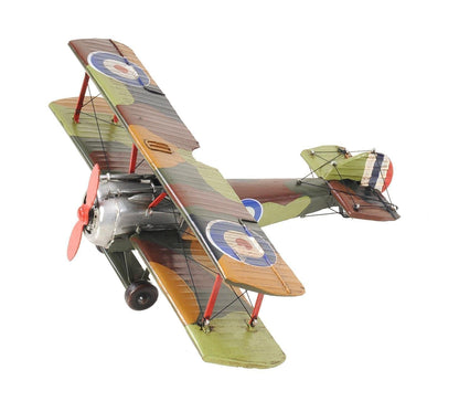 ALDO Creative Arts >Collectibles> Scale Model L: 10.25 W: 14 H: 6.5 Inches / NEW / Iron Airplane British First World War Single Seat Biplane  Metal Model