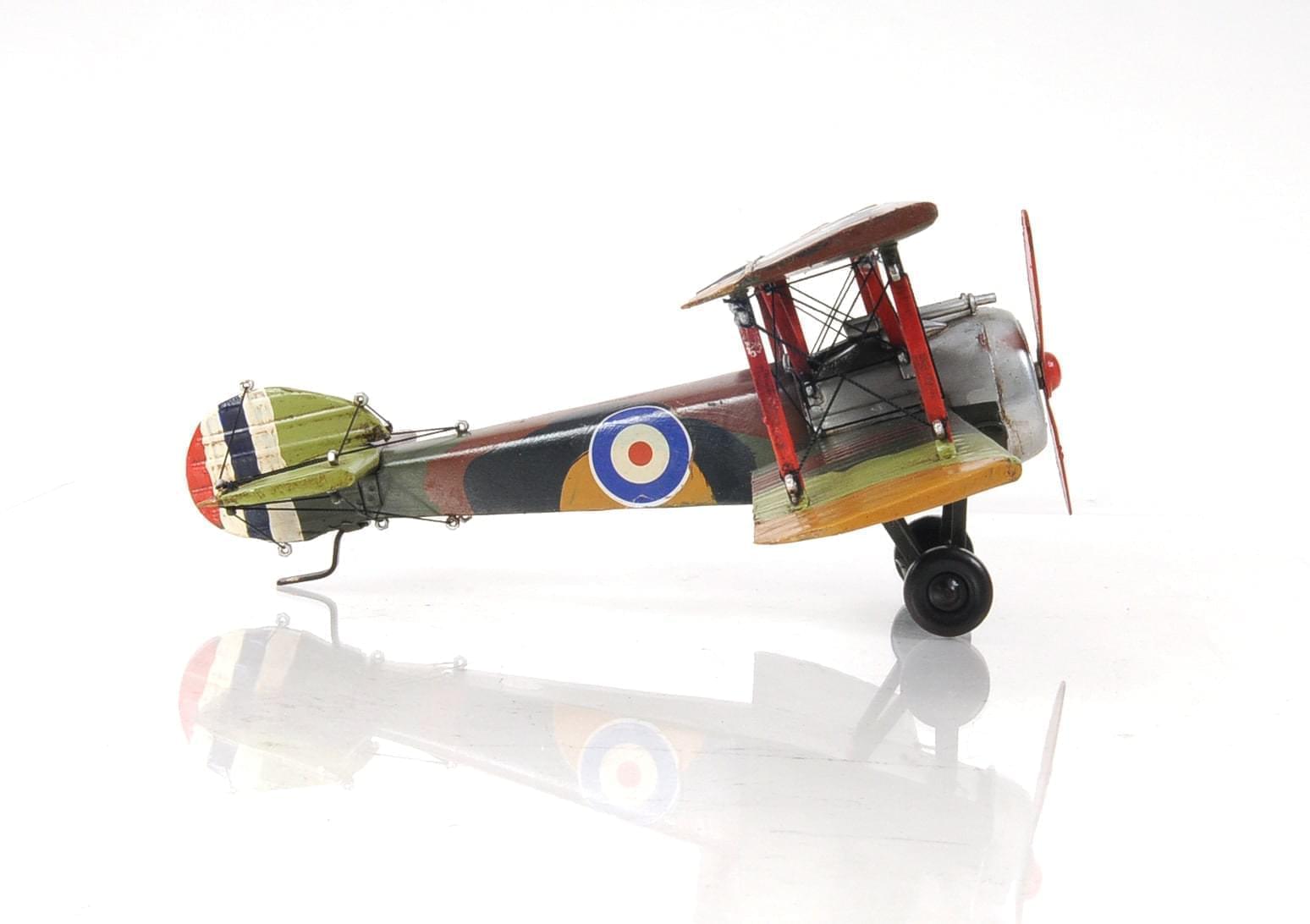 ALDO Creative Arts >Collectibles> Scale Model L: 10.25 W: 14 H: 6.5 Inches / NEW / Iron Airplane British First World War Single Seat Biplane  Metal Model