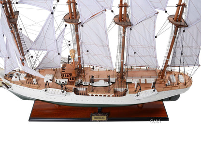 ALDO Creative Arts Collectibles Scale Model L: 37 W: 12 H: 24.75 Inches / NEW / wood Chilean Navy Esmeralda Exclusive Edition Sailboat Wood Model Assembled