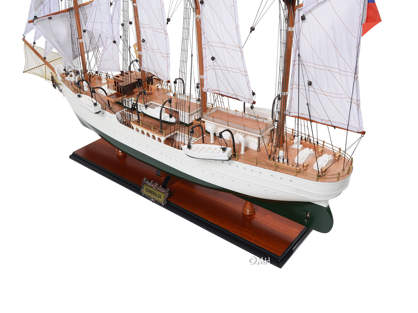 ALDO Creative Arts Collectibles Scale Model L: 37 W: 12 H: 24.75 Inches / NEW / wood Chilean Navy Esmeralda Exclusive Edition Sailboat Wood Model Assembled