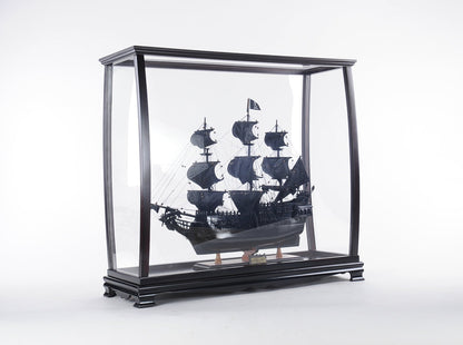 ALDO Creative Arts Collectibles Scale Model Outside L: 34 W: 13 H: 31.5 Inches / Inside: L: 32.5 x W: 12 x H: 29 inches. / NEW / Mahogany Wood with glass panels included). Medium Wood Display Case large Cabinet For Tall Ship Yacht Boat Models With Plexiglass Panels