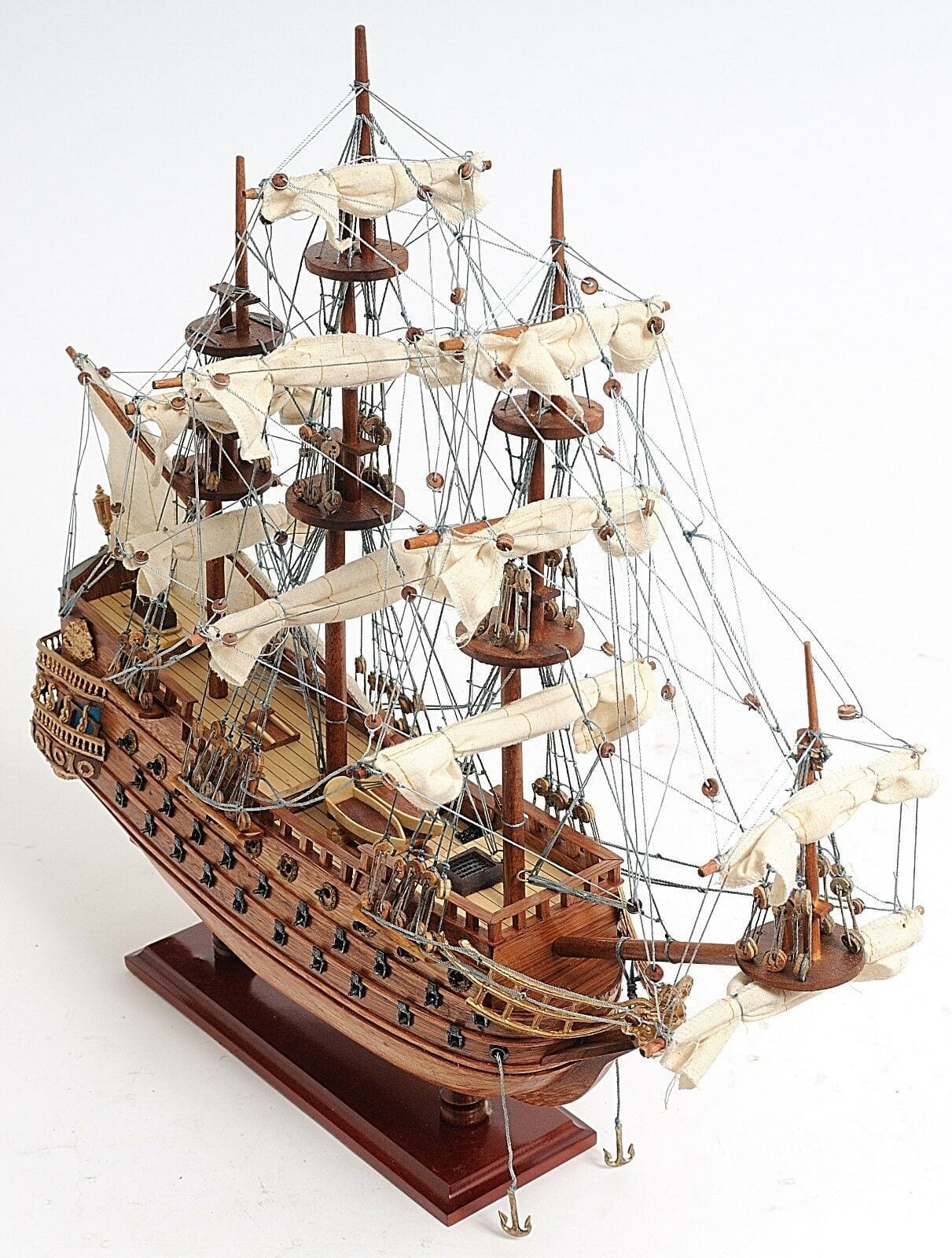 Aldo Creative Arts Collectibles Scale Model San Felipe Spanish Armada Galleon Tall Ship Small Wood Model Sailboat Assembled