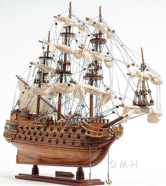 Aldo Creative Arts Collectibles Scale Model San Felipe Spanish Armada Galleon Tall Ship Small Wood Model Sailboat Assembled