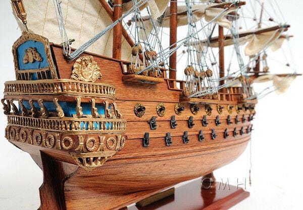 Aldo Creative Arts Collectibles Scale Model San Felipe Spanish Armada Galleon Tall Ship Small Wood Model Sailboat Assembled