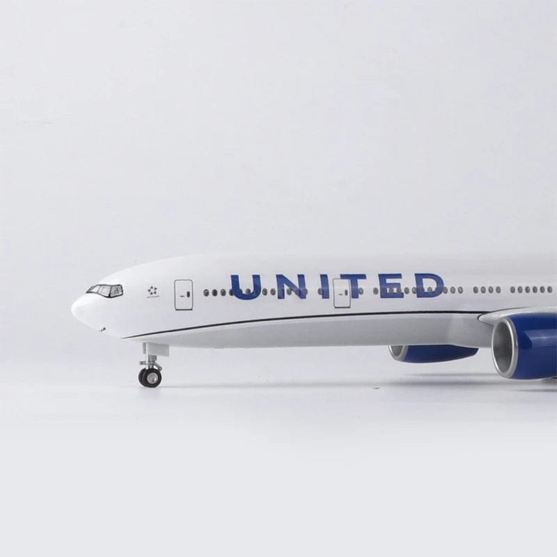 ALDO Creative Arts Collectibles Scale Model United Airlines Boeing 777 B777  Model Aircraft With Landing Gears and LED Lights