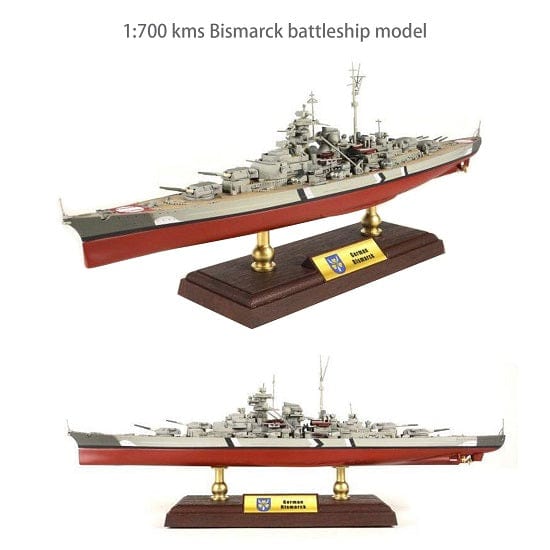 ALDO Creative Arts Collectibles> Scale Model World War II German Flagship Bismarck Military Battleship Alloy  14" Long Model Assembled