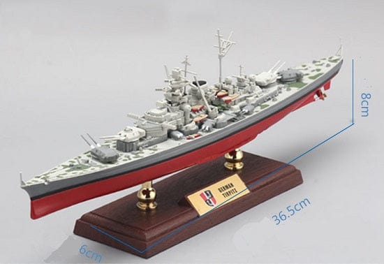 ALDO Creative Arts Collectibles> Scale Model World War II German Flagship Tirpitz Military Battleship Alloy  14" Long Model Assembled