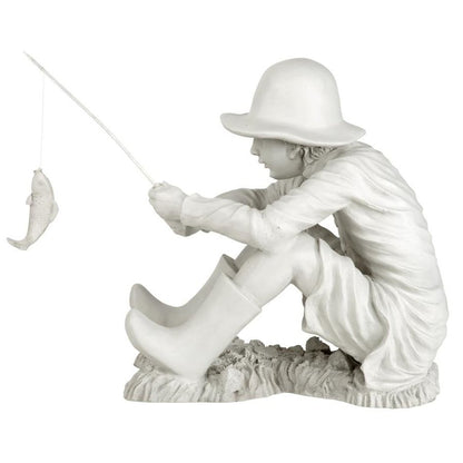 ALDO Décor>Artwork>Sculptures & Statues 10.5"Wx17"Dx17"H / NEW / rasin Big Catch Children Garden Statue By Artist Jaimy