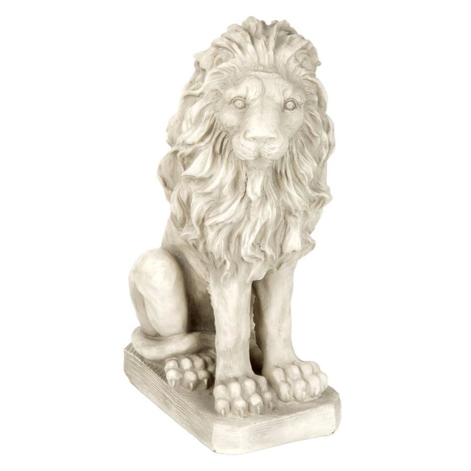 ALDO Décor>Artwork>Sculptures & Statues 12.5"Wx10"Dx21"H / NEW / Resin English Palace Gates Lion Sentinel Garden Sculptures Set of Two