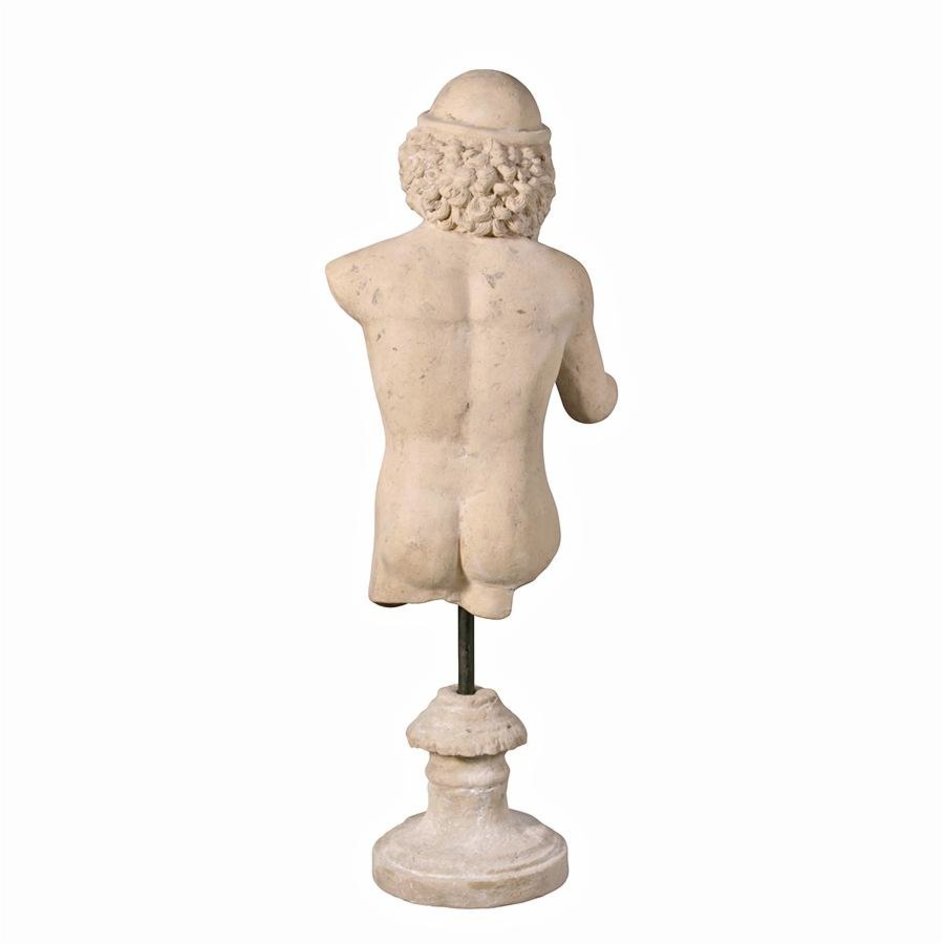 ALDO Décor>Artwork>Sculptures & Statues 13"Wx15"Dx39"H / NEW / resin Hermes  Messenger of Roman Gods Sculptural Bust Torso On Stand