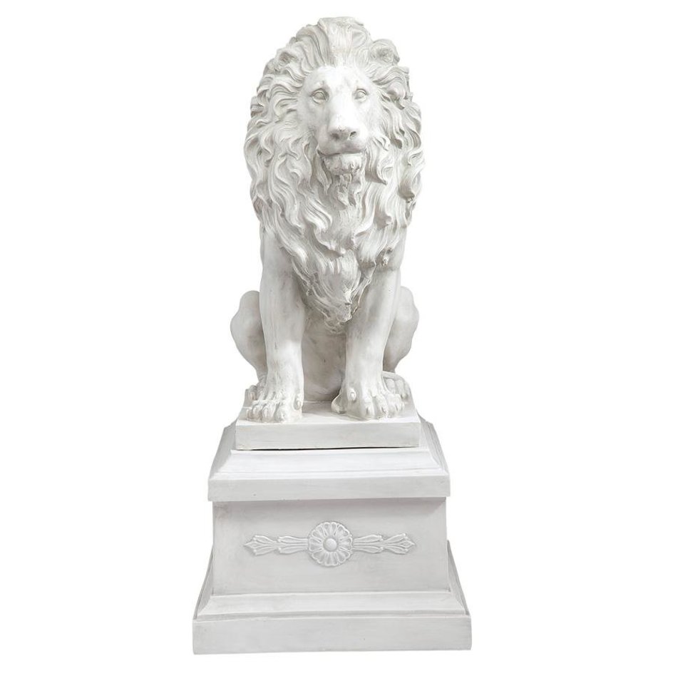 ALDO Décor>Artwork>Sculptures & Statues 13"Wx21.5"Dx28"H / NEW / Resin Lion of Florence Sentinel Garden Sculpture With Base