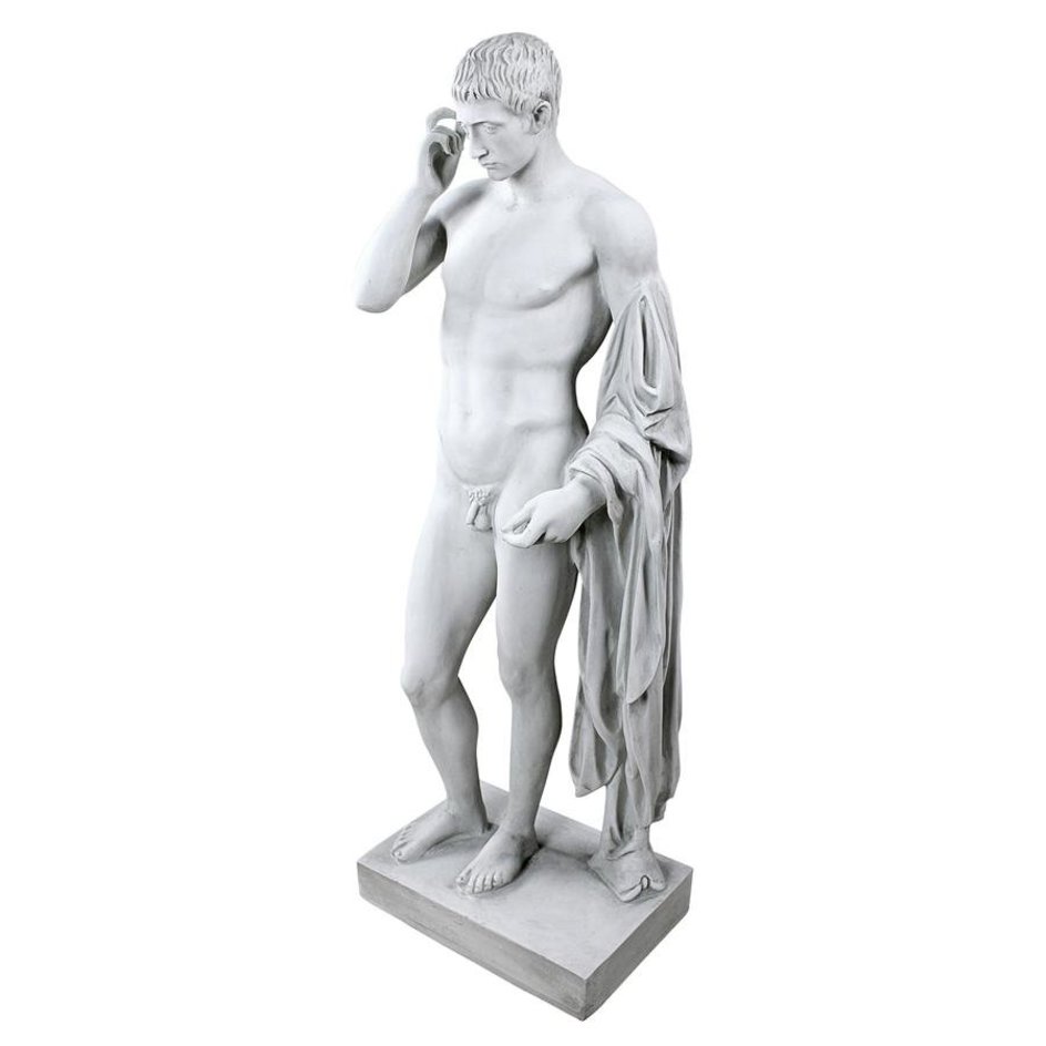 ALDO Décor>Artwork>Sculptures & Statues 14"Wx11.5"Dx37"H / NEW / resin European Estates Roman Statue Of Germanicus  By Artist Kleomenes 1st Century BC Louvre Paris .