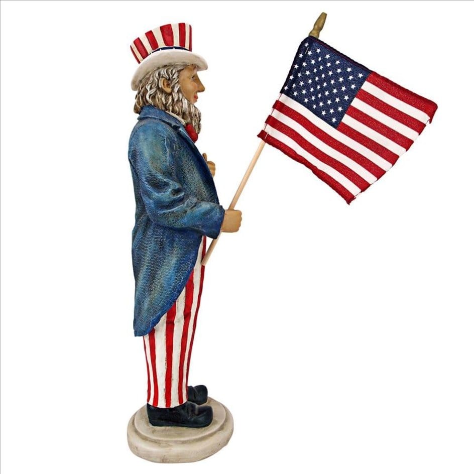 ALDO Decor > Artwork > Sculptures & Statues 5.5"Wx4.5"Dx16.5"H / NEW / resin Uncle Sam Yankee Doodle Dandy Statue 4 of July  Patriotic Desktop Statue