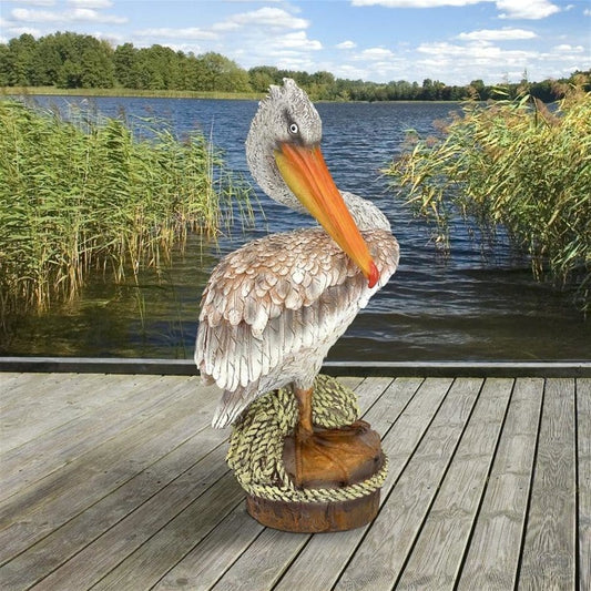 ALDO Décor>Artwork>Sculptures & Statues 7"Wx7.5"Dx15"H / new / resin Ocean Side Pelican Garden Statue