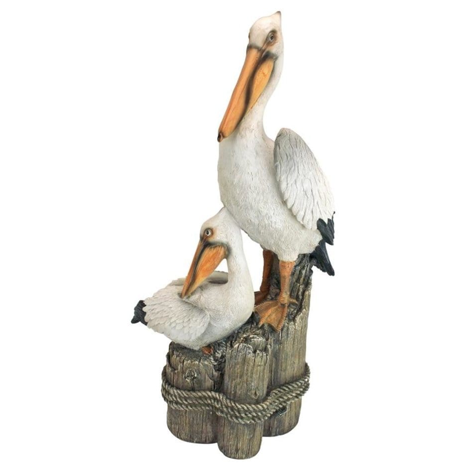 ALDO Décor>Artwork>Sculptures & Statues 9"Wx9"Dx24"H / new / resin Ocean's Perch Pelican Poolside Garden Statue