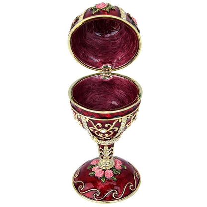 ALDO Decor > Artwork > Sculptures & Statues Easter Gift Romanov  Imperial Style Rosette Rose Enameled  Egg