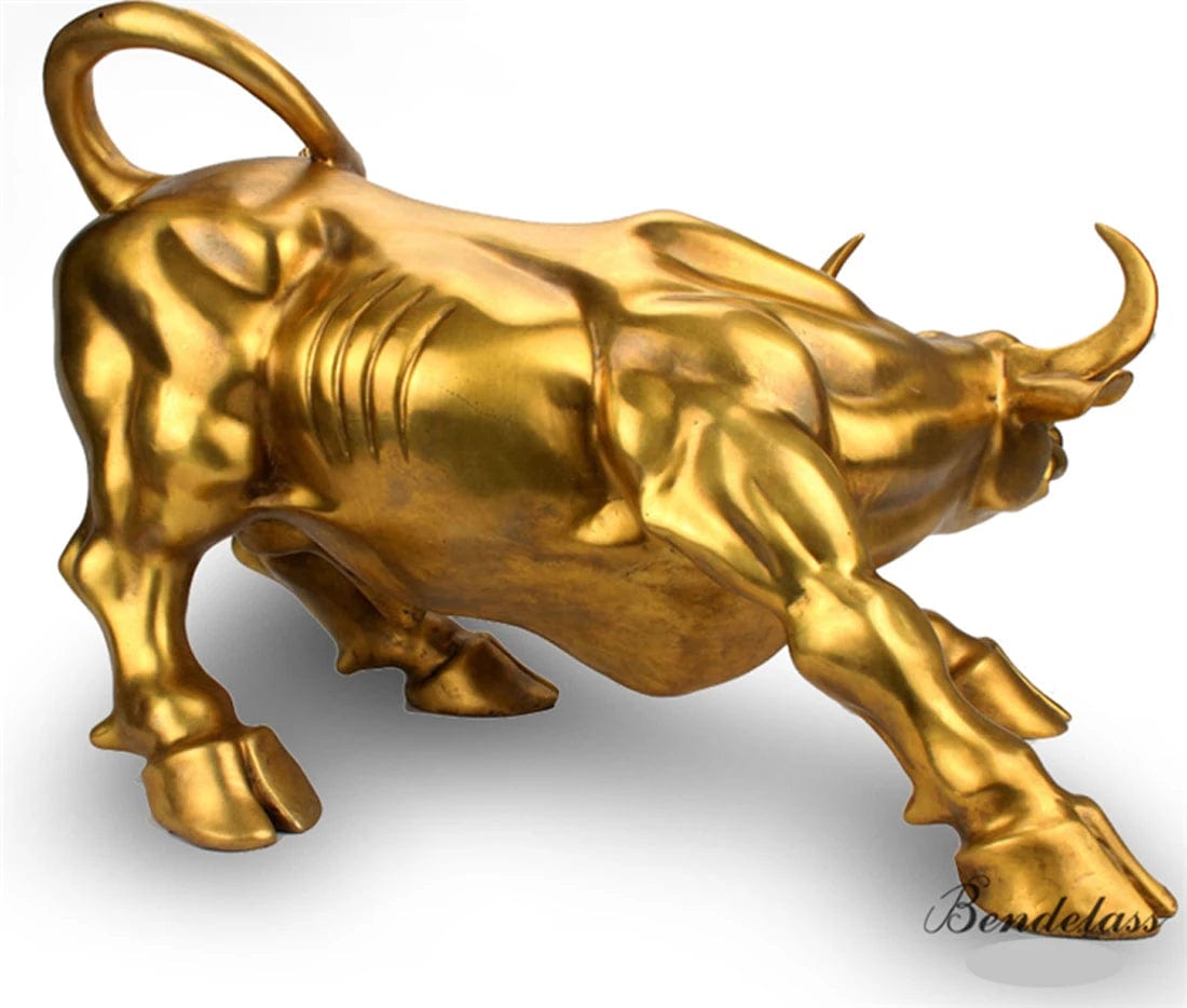 ALDO Decor / Artwork / Sculptures & Statues / Feng Shui Cooper Golden Wall Street Bull Statue Enhance Wealth and Success