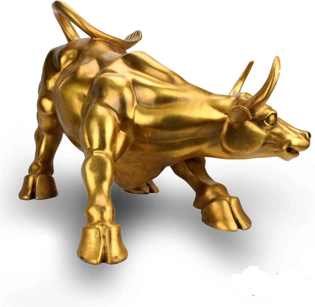 ALDO Decor / Artwork / Sculptures & Statues / Feng Shui Cooper Golden Wall Street Bull Statue Enhance Wealth and Success