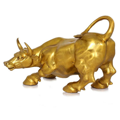 ALDO Decor / Artwork / Sculptures & Statues / Feng Shui Cooper Golden Wall Street Bull Statue Enhance Wealth and Success