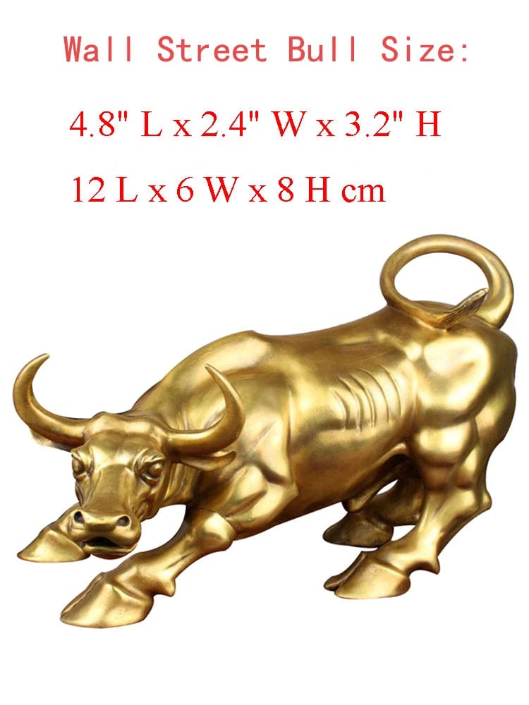 ALDO Decor / Artwork / Sculptures & Statues / Feng Shui Cooper Golden Wall Street Bull Statue Enhance Wealth and Success