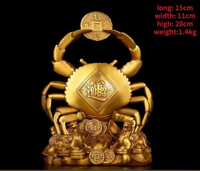 ALDO Décor>Artwork>Sculptures & Statues Feng Shui Large Golden Copper Crab Sculptures For Great Welth,Sucess and Prosperity