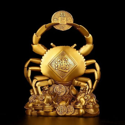 ALDO Décor>Artwork>Sculptures & Statues Feng Shui Large Golden Copper Crab Sculptures For Great Welth,Sucess and Prosperity