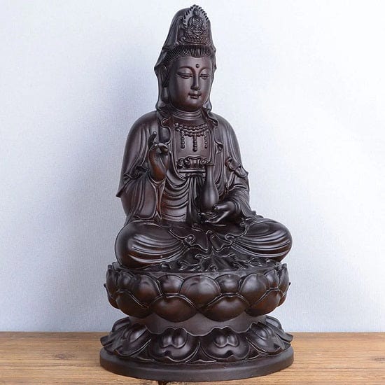 ALDO Décor>Artwork>Sculptures & Statues Feng Shui Sandalwood Hand Carved Buddha Statue For Good Luck,Wealth and Prosperity