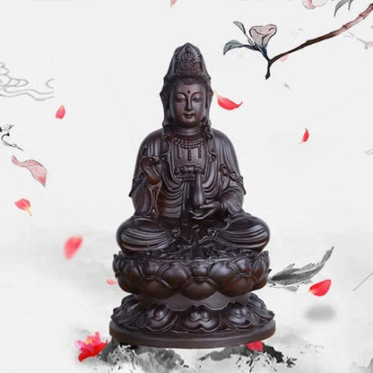 ALDO Décor>Artwork>Sculptures & Statues Feng Shui Sandalwood Hand Carved Buddha Statue For Good Luck,Wealth and Prosperity