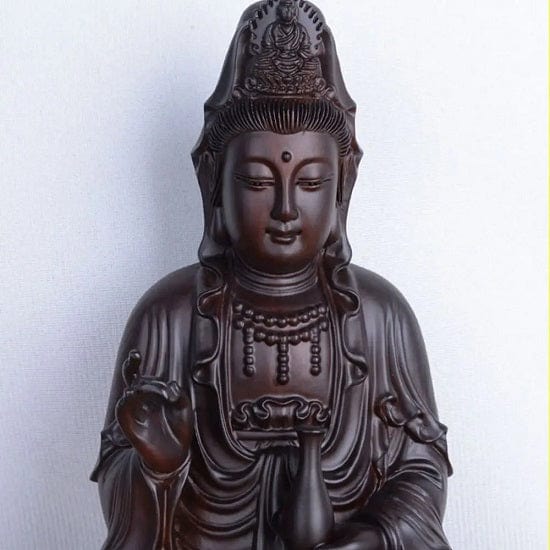 ALDO Décor>Artwork>Sculptures & Statues Feng Shui Sandalwood Hand Carved Buddha Statue For Good Luck,Wealth and Prosperity